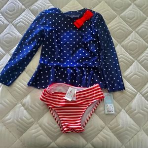 NWT Cat and Jack 2 piece bathing suit
